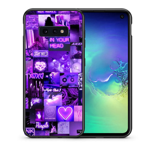 Θήκη Αγίου Βαλεντίνου Samsung S10e Collage Stay Wild από τη Smartfits με σχέδιο στο πίσω μέρος και μαύρο περίβλημα | Samsung S10e Collage Stay Wild case with colorful back and black bezels