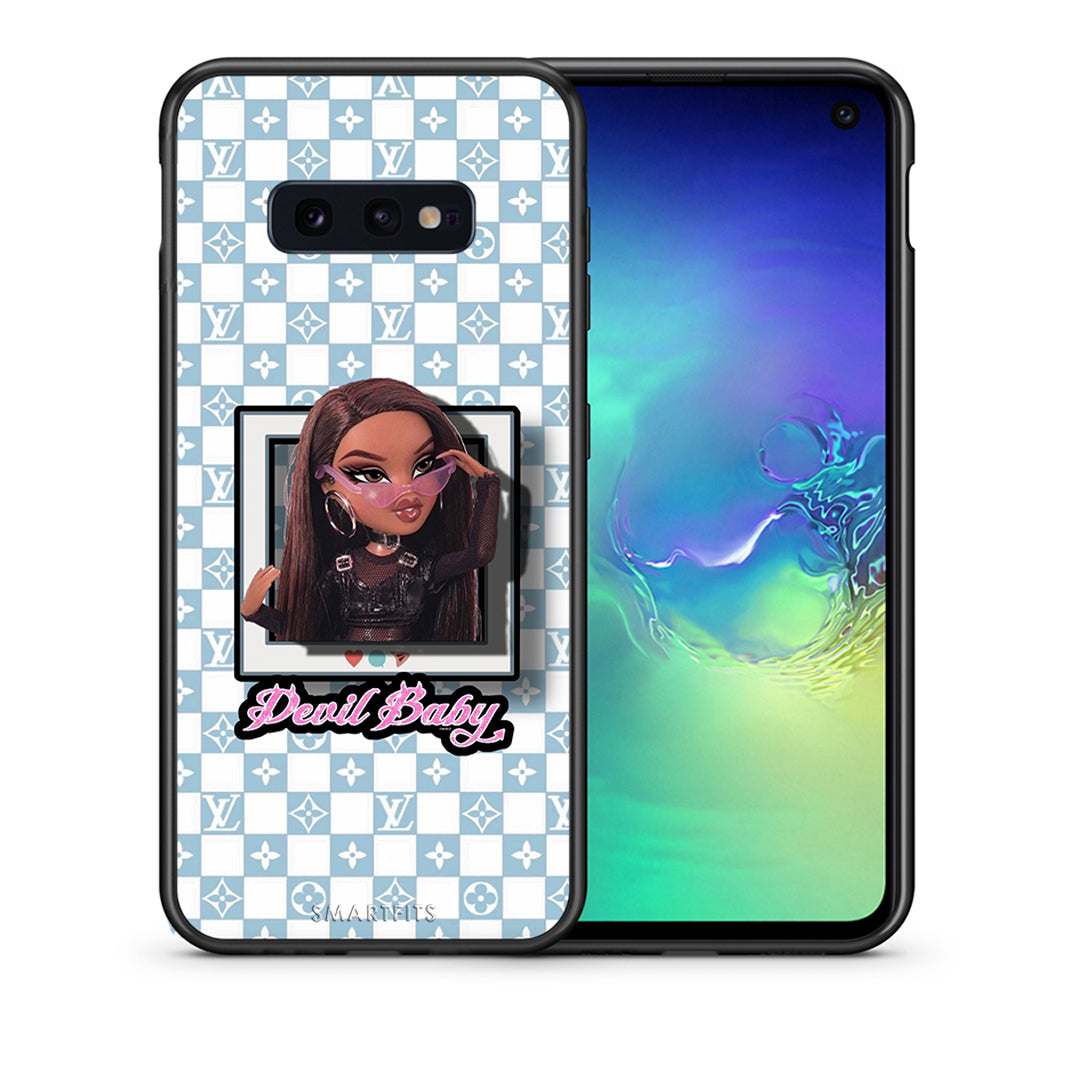 Θήκη Αγίου Βαλεντίνου Samsung S10e Devil Baby από τη Smartfits με σχέδιο στο πίσω μέρος και μαύρο περίβλημα | Samsung S10e Devil Baby case with colorful back and black bezels