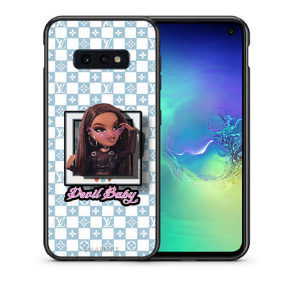 Θήκη Αγίου Βαλεντίνου Samsung S10e Devil Baby από τη Smartfits με σχέδιο στο πίσω μέρος και μαύρο περίβλημα | Samsung S10e Devil Baby case with colorful back and black bezels