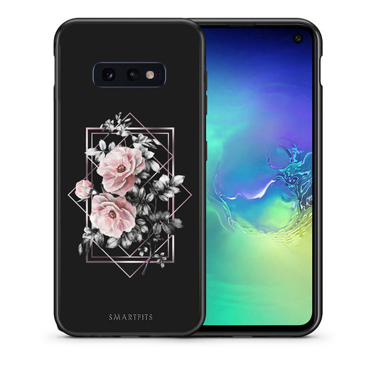 Θήκη Samsung S10e Frame Flower από τη Smartfits με σχέδιο στο πίσω μέρος και μαύρο περίβλημα | Samsung S10e Frame Flower case with colorful back and black bezels