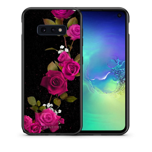 Θήκη Samsung S10e Red Roses Flower από τη Smartfits με σχέδιο στο πίσω μέρος και μαύρο περίβλημα | Samsung S10e Red Roses Flower case with colorful back and black bezels