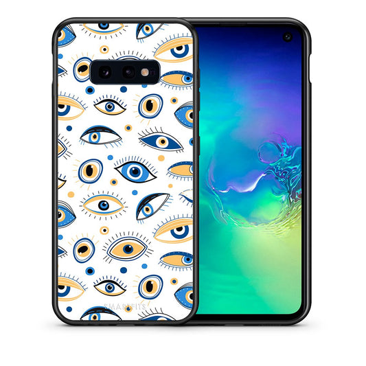 Θήκη Samsung S10e Ftou Ftou από τη Smartfits με σχέδιο στο πίσω μέρος και μαύρο περίβλημα | Samsung S10e Ftou Ftou case with colorful back and black bezels