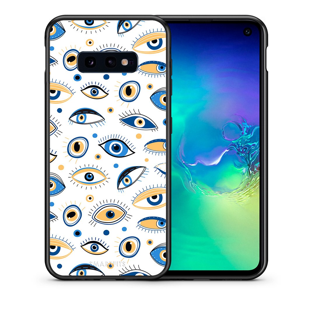 Θήκη Samsung S10e Ftou Ftou από τη Smartfits με σχέδιο στο πίσω μέρος και μαύρο περίβλημα | Samsung S10e Ftou Ftou case with colorful back and black bezels