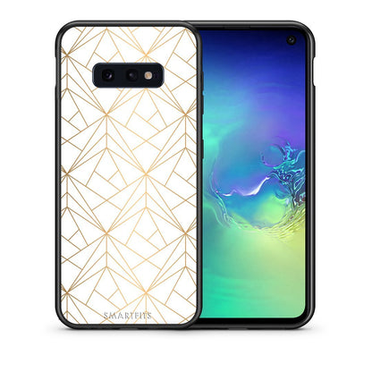 Θήκη Samsung S10e Luxury White Geometric από τη Smartfits με σχέδιο στο πίσω μέρος και μαύρο περίβλημα | Samsung S10e Luxury White Geometric case with colorful back and black bezels