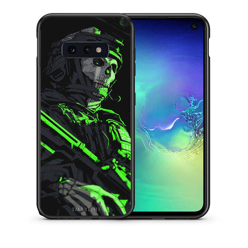 Θήκη Αγίου Βαλεντίνου Samsung S10e Green Soldier από τη Smartfits με σχέδιο στο πίσω μέρος και μαύρο περίβλημα | Samsung S10e Green Soldier case with colorful back and black bezels