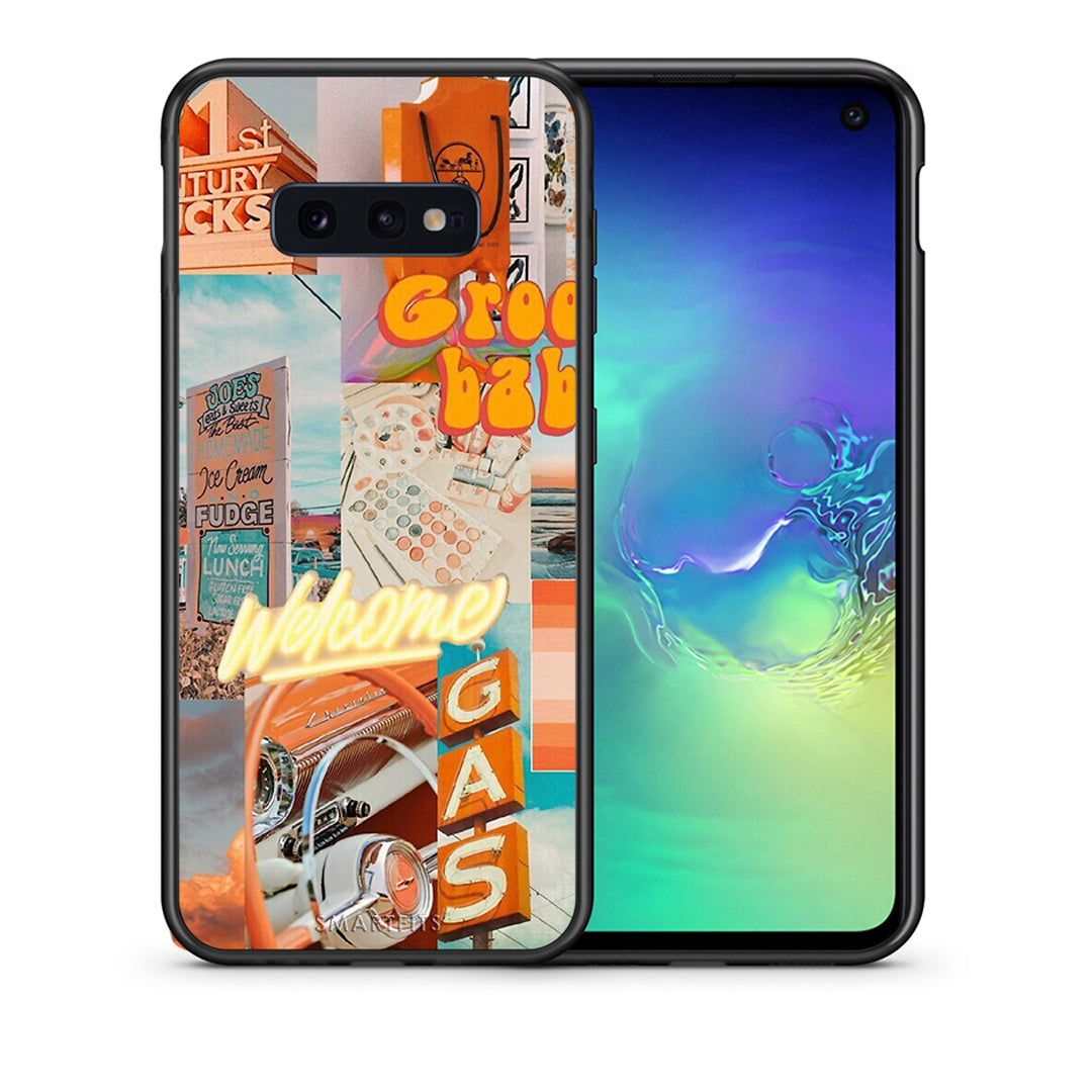 Θήκη Αγίου Βαλεντίνου Samsung S10e Groovy Babe από τη Smartfits με σχέδιο στο πίσω μέρος και μαύρο περίβλημα | Samsung S10e Groovy Babe case with colorful back and black bezels