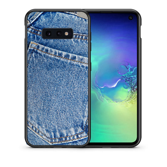 Θήκη Samsung S10e Jeans Pocket από τη Smartfits με σχέδιο στο πίσω μέρος και μαύρο περίβλημα | Samsung S10e Jeans Pocket case with colorful back and black bezels