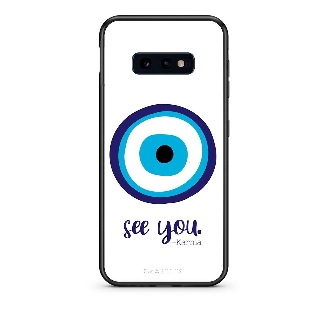 samsung s10e Karma Says θήκη από τη Smartfits με σχέδιο στο πίσω μέρος και μαύρο περίβλημα | Smartphone case with colorful back and black bezels by Smartfits