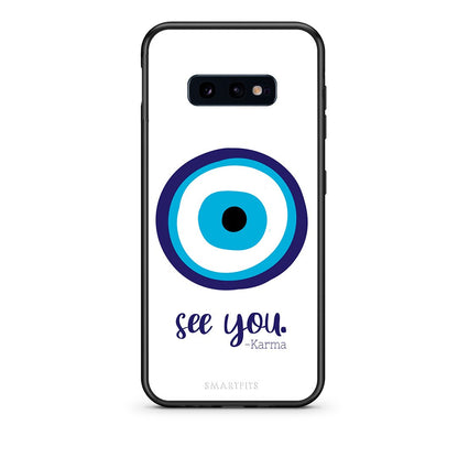 samsung s10e Karma Says θήκη από τη Smartfits με σχέδιο στο πίσω μέρος και μαύρο περίβλημα | Smartphone case with colorful back and black bezels by Smartfits