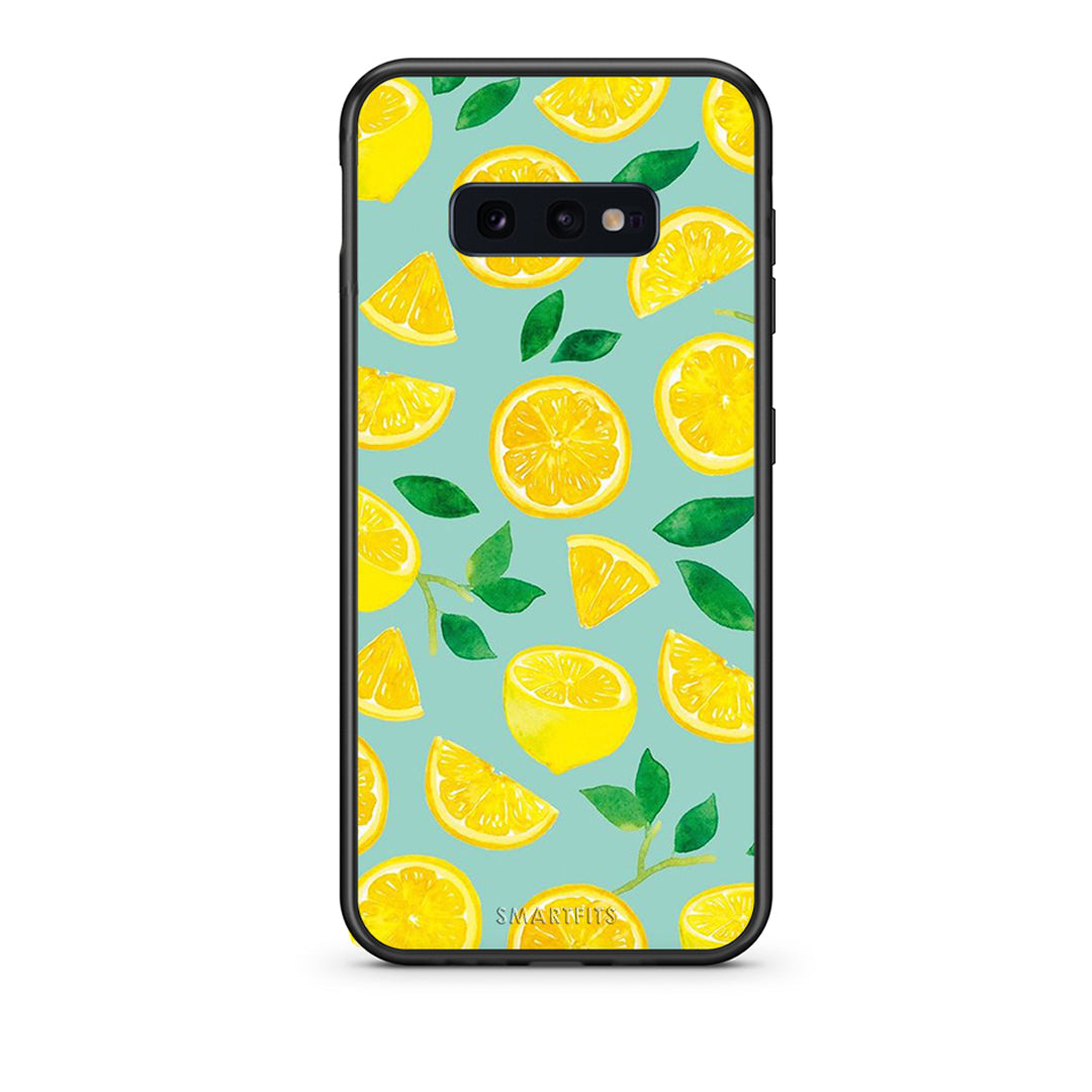 samsung s10e Lemons θήκη από τη Smartfits με σχέδιο στο πίσω μέρος και μαύρο περίβλημα | Smartphone case with colorful back and black bezels by Smartfits