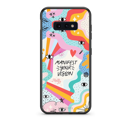 samsung s10e Manifest Your Vision θήκη από τη Smartfits με σχέδιο στο πίσω μέρος και μαύρο περίβλημα | Smartphone case with colorful back and black bezels by Smartfits