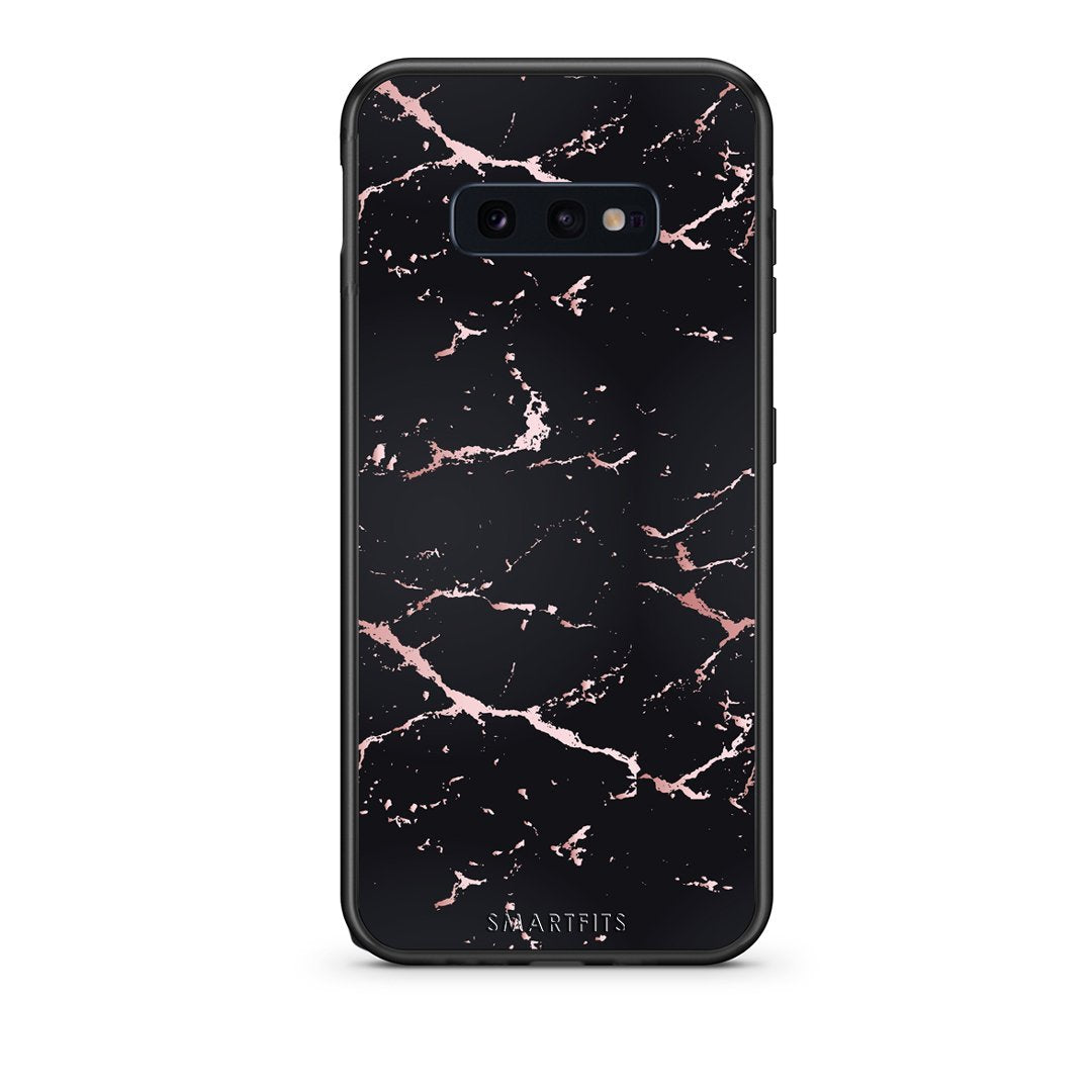 4 - samsung galaxy s10e  Black Rosegold Marble case, cover, bumper