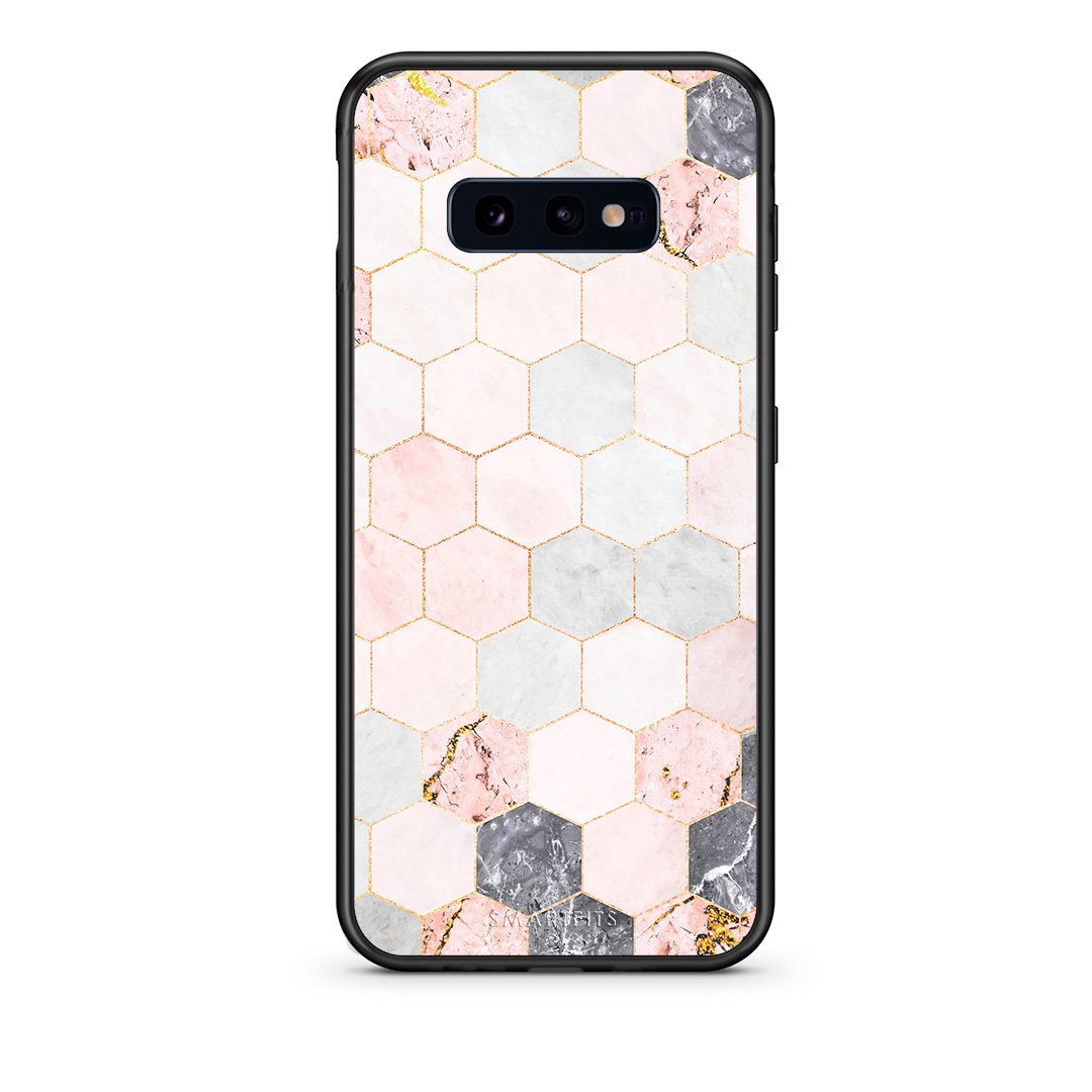 4 - samsung s10e Hexagon Pink Marble case, cover, bumper