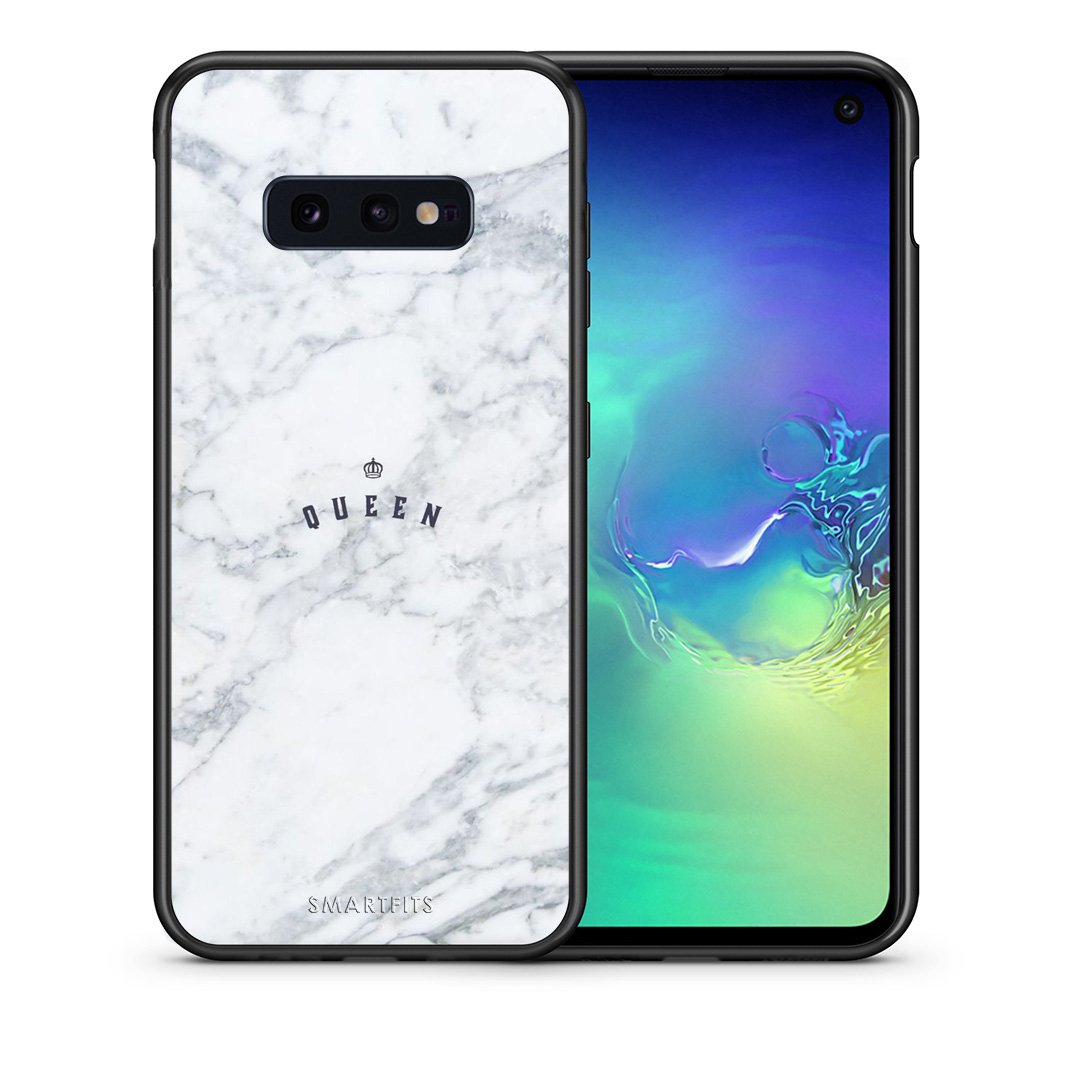 Θήκη Samsung S10e Queen Marble από τη Smartfits με σχέδιο στο πίσω μέρος και μαύρο περίβλημα | Samsung S10e Queen Marble case with colorful back and black bezels
