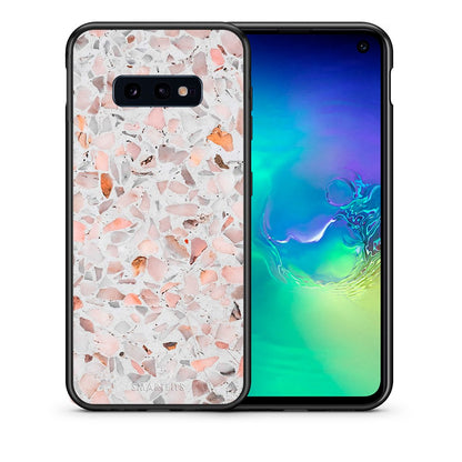 Θήκη Samsung S10e Marble Terrazzo από τη Smartfits με σχέδιο στο πίσω μέρος και μαύρο περίβλημα | Samsung S10e Marble Terrazzo case with colorful back and black bezels