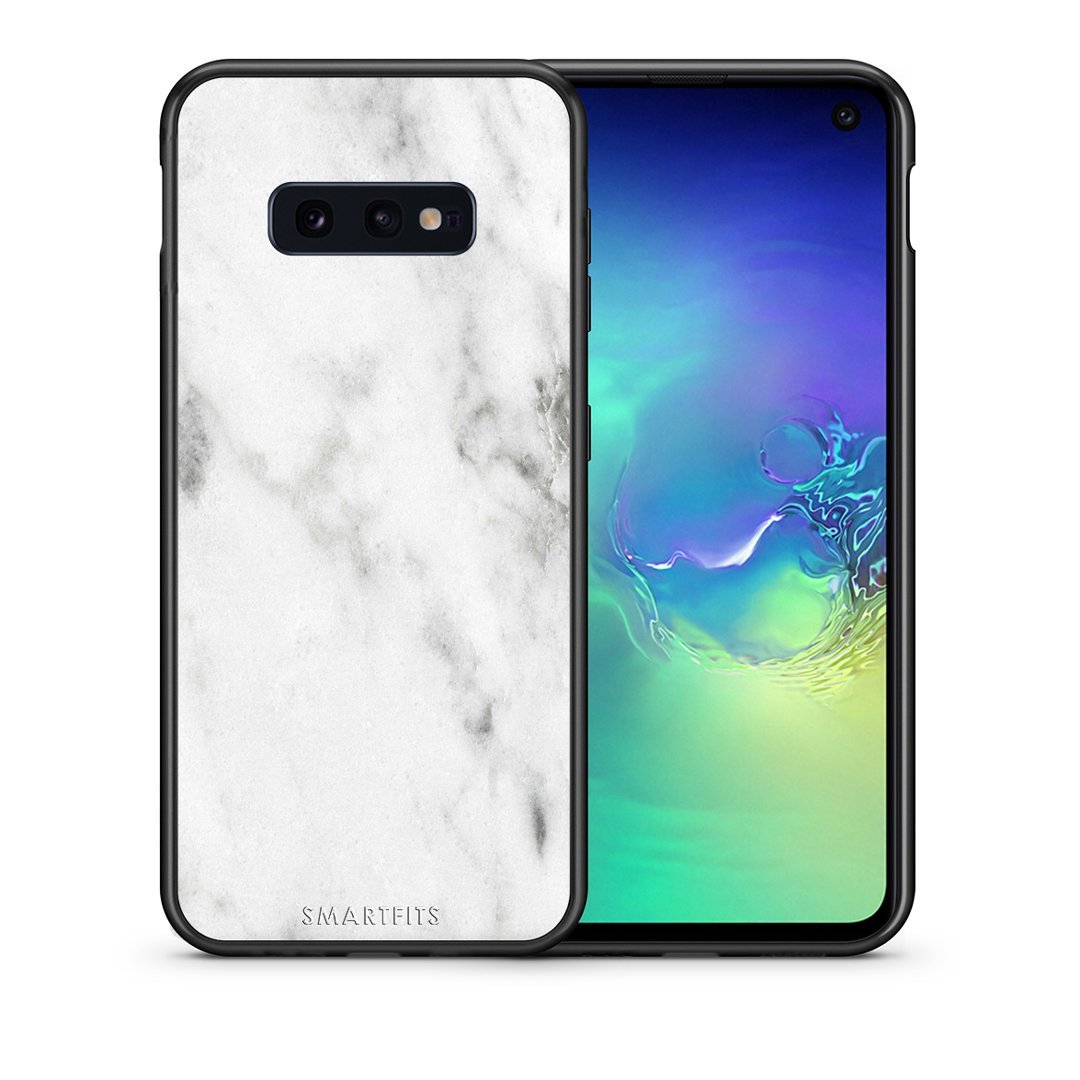 Θήκη Samsung S10e White Marble από τη Smartfits με σχέδιο στο πίσω μέρος και μαύρο περίβλημα | Samsung S10e White Marble case with colorful back and black bezels