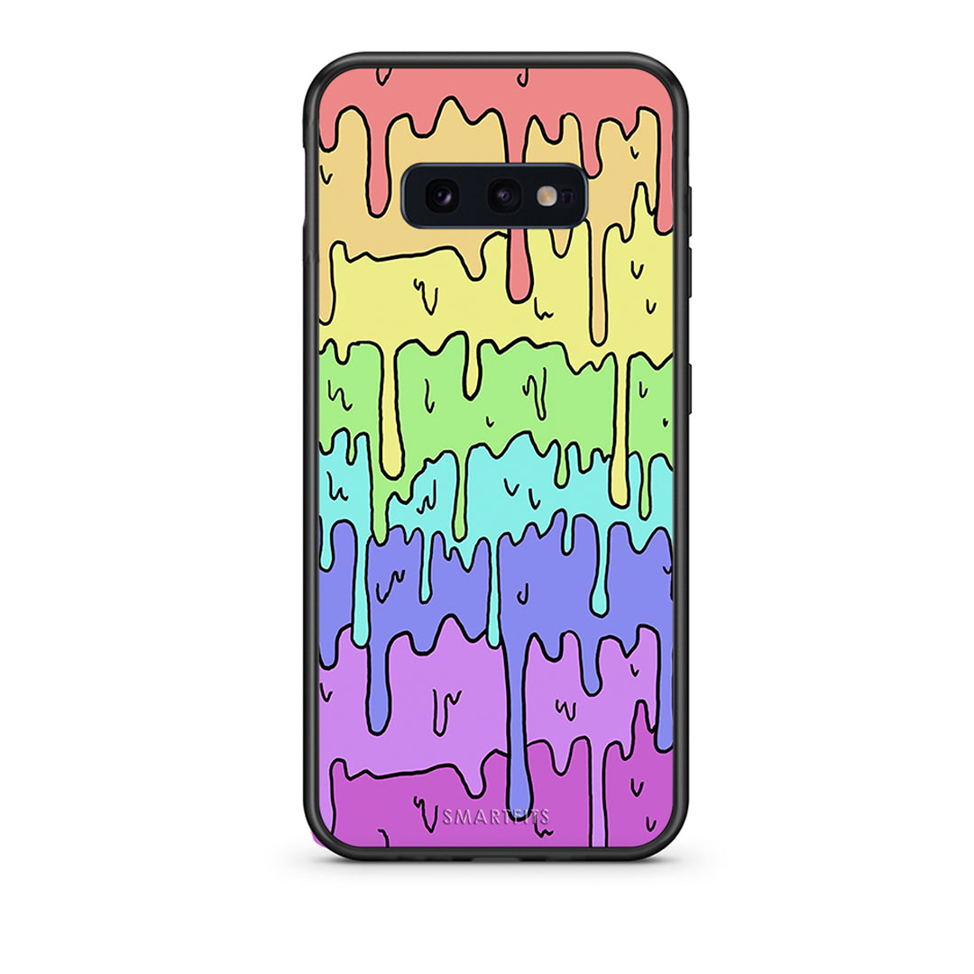 samsung s10e Melting Rainbow θήκη από τη Smartfits με σχέδιο στο πίσω μέρος και μαύρο περίβλημα | Smartphone case with colorful back and black bezels by Smartfits
