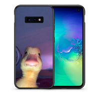 Thumbnail for Θήκη Samsung S10e Meme Duck από τη Smartfits με σχέδιο στο πίσω μέρος και μαύρο περίβλημα | Samsung S10e Meme Duck case with colorful back and black bezels