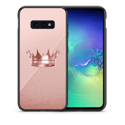 Θήκη Samsung S10e Crown Minimal από τη Smartfits με σχέδιο στο πίσω μέρος και μαύρο περίβλημα | Samsung S10e Crown Minimal case with colorful back and black bezels