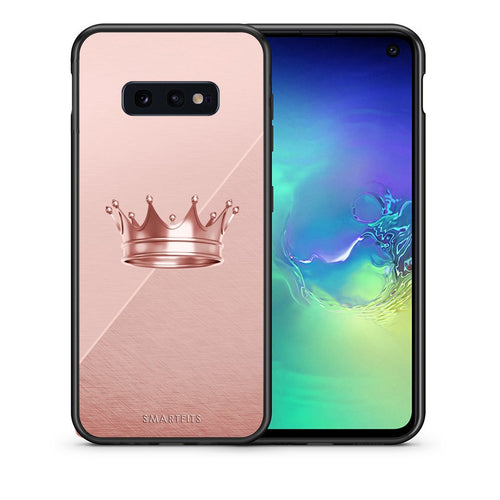 Θήκη Samsung S10e Crown Minimal από τη Smartfits με σχέδιο στο πίσω μέρος και μαύρο περίβλημα | Samsung S10e Crown Minimal case with colorful back and black bezels