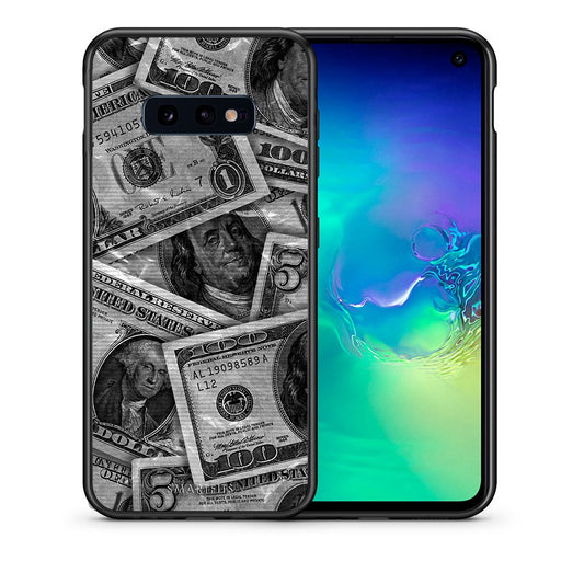 Θήκη Samsung S10e Money Dollars από τη Smartfits με σχέδιο στο πίσω μέρος και μαύρο περίβλημα | Samsung S10e Money Dollars case with colorful back and black bezels