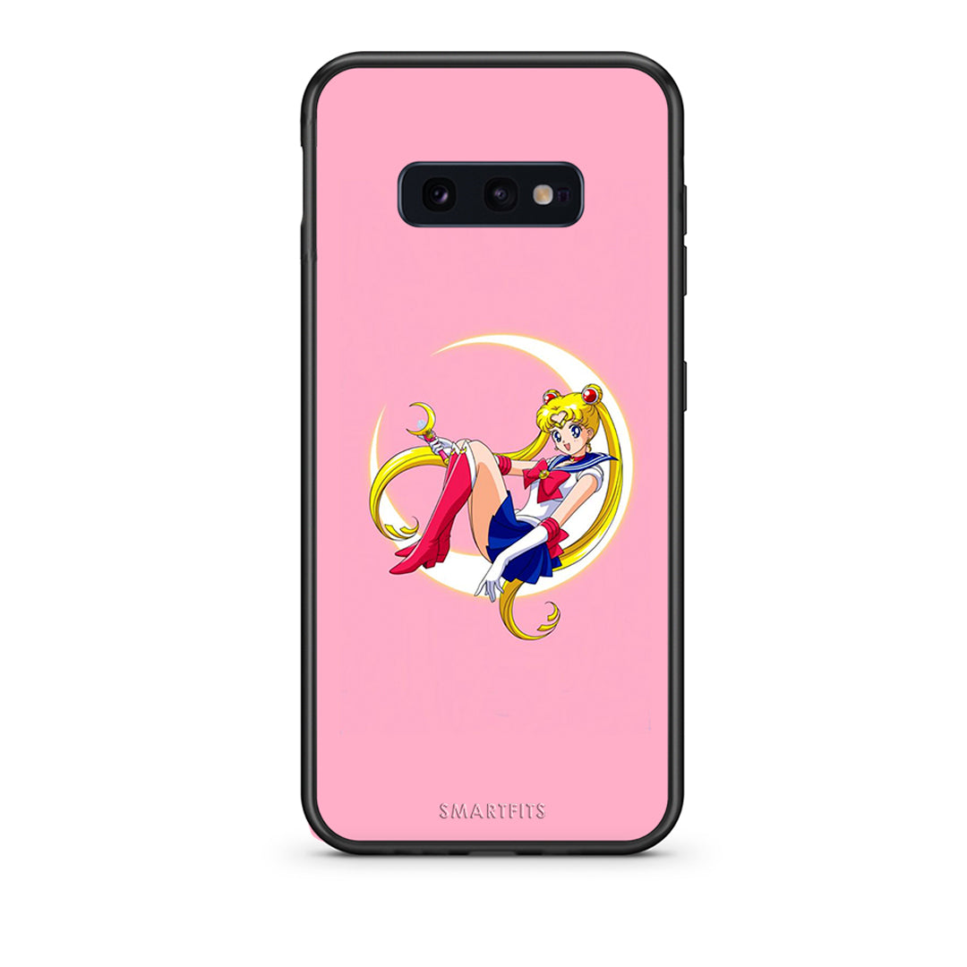 samsung s10e Moon Girl θήκη από τη Smartfits με σχέδιο στο πίσω μέρος και μαύρο περίβλημα | Smartphone case with colorful back and black bezels by Smartfits
