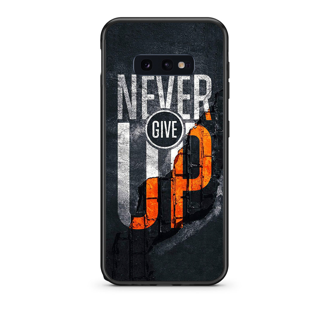samsung s10e Never Give Up Θήκη Αγίου Βαλεντίνου από τη Smartfits με σχέδιο στο πίσω μέρος και μαύρο περίβλημα | Smartphone case with colorful back and black bezels by Smartfits