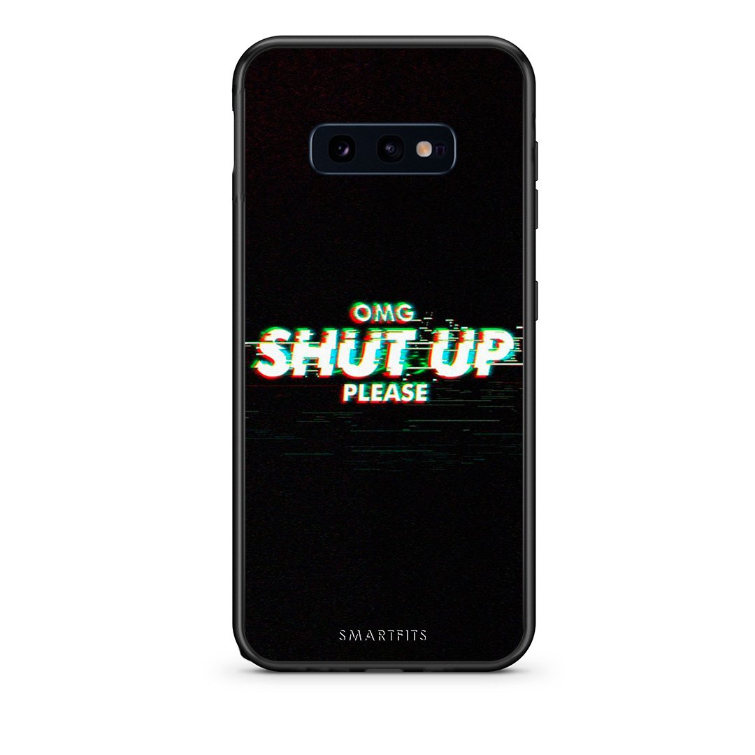 samsung s10e OMG ShutUp θήκη από τη Smartfits με σχέδιο στο πίσω μέρος και μαύρο περίβλημα | Smartphone case with colorful back and black bezels by Smartfits