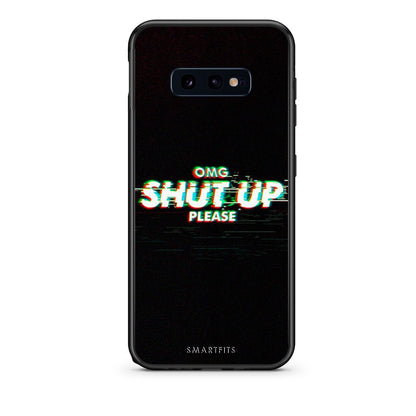 samsung s10e OMG ShutUp θήκη από τη Smartfits με σχέδιο στο πίσω μέρος και μαύρο περίβλημα | Smartphone case with colorful back and black bezels by Smartfits