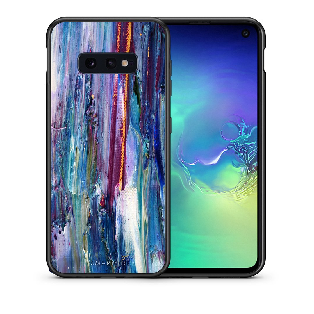 Θήκη Samsung S10e Winter Paint από τη Smartfits με σχέδιο στο πίσω μέρος και μαύρο περίβλημα | Samsung S10e Winter Paint case with colorful back and black bezels