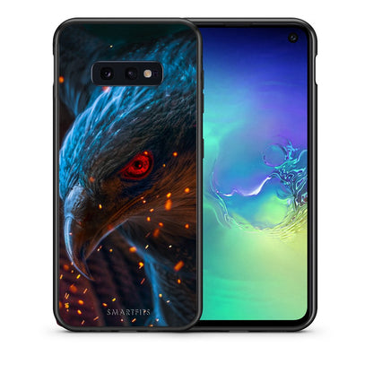Θήκη Samsung S10e Eagle PopArt από τη Smartfits με σχέδιο στο πίσω μέρος και μαύρο περίβλημα | Samsung S10e Eagle PopArt case with colorful back and black bezels