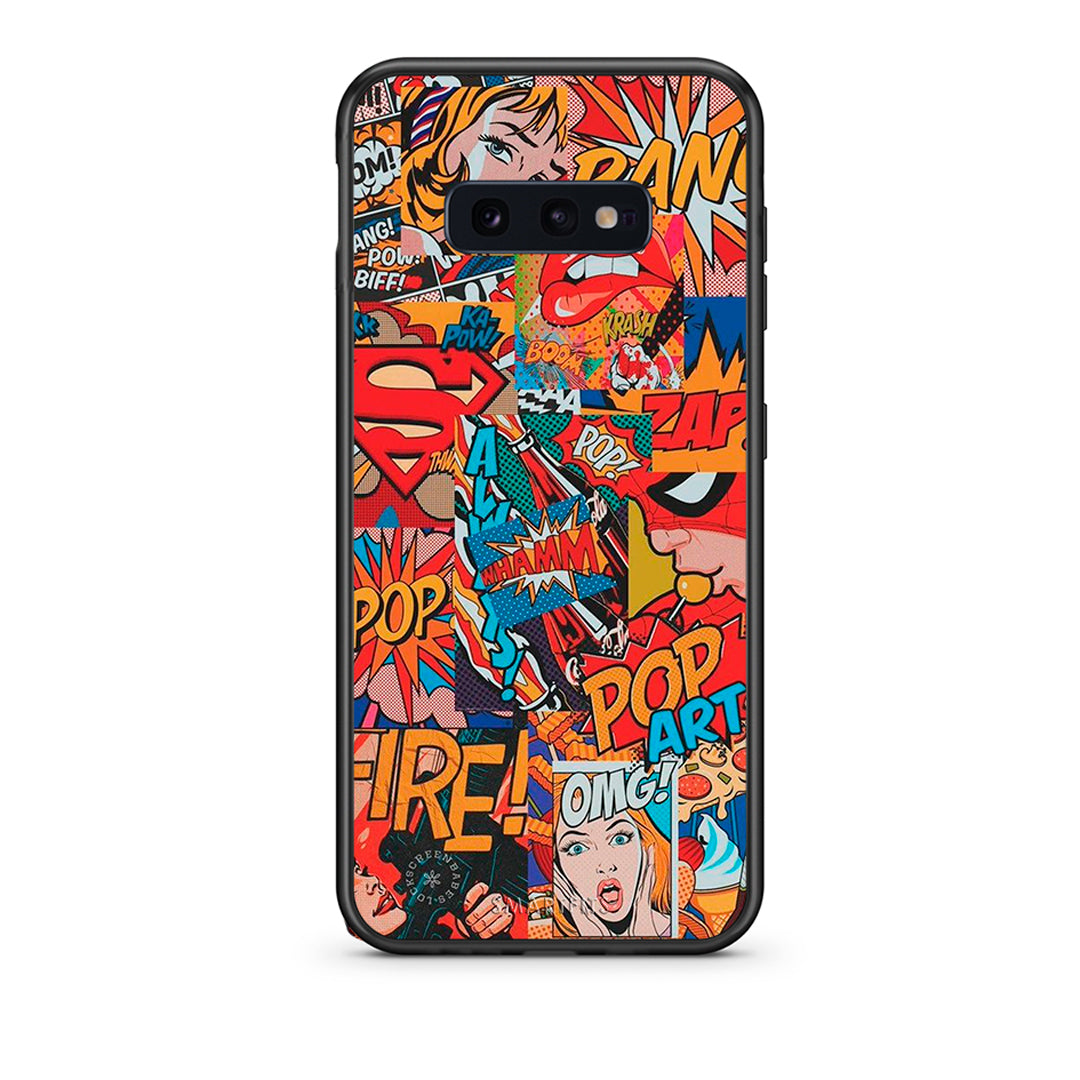 samsung s10e PopArt OMG θήκη από τη Smartfits με σχέδιο στο πίσω μέρος και μαύρο περίβλημα | Smartphone case with colorful back and black bezels by Smartfits