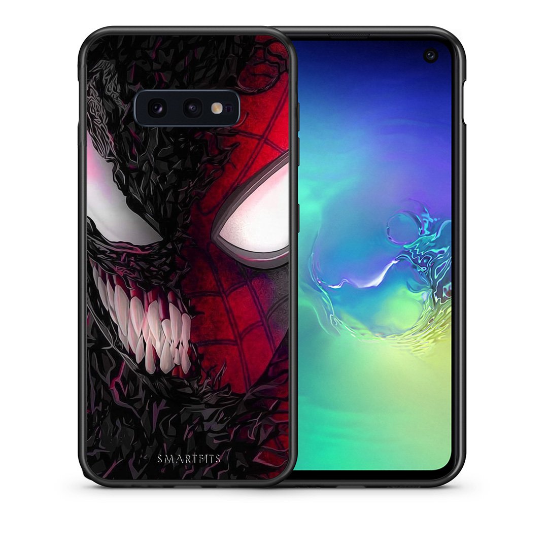 Θήκη Samsung S10e SpiderVenom PopArt από τη Smartfits με σχέδιο στο πίσω μέρος και μαύρο περίβλημα | Samsung S10e SpiderVenom PopArt case with colorful back and black bezels