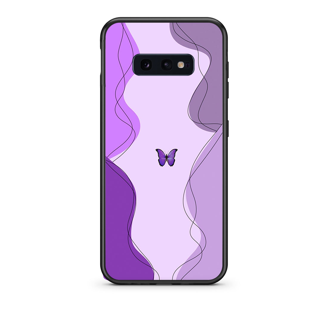samsung s10e Purple Mariposa Θήκη Αγίου Βαλεντίνου από τη Smartfits με σχέδιο στο πίσω μέρος και μαύρο περίβλημα | Smartphone case with colorful back and black bezels by Smartfits