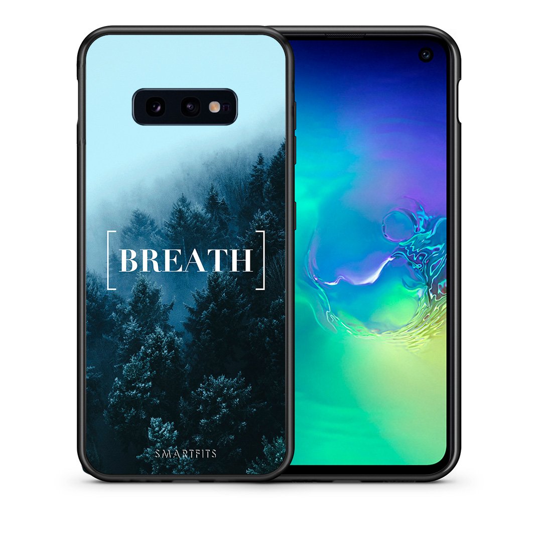 Θήκη Samsung S10e Breath Quote από τη Smartfits με σχέδιο στο πίσω μέρος και μαύρο περίβλημα | Samsung S10e Breath Quote case with colorful back and black bezels