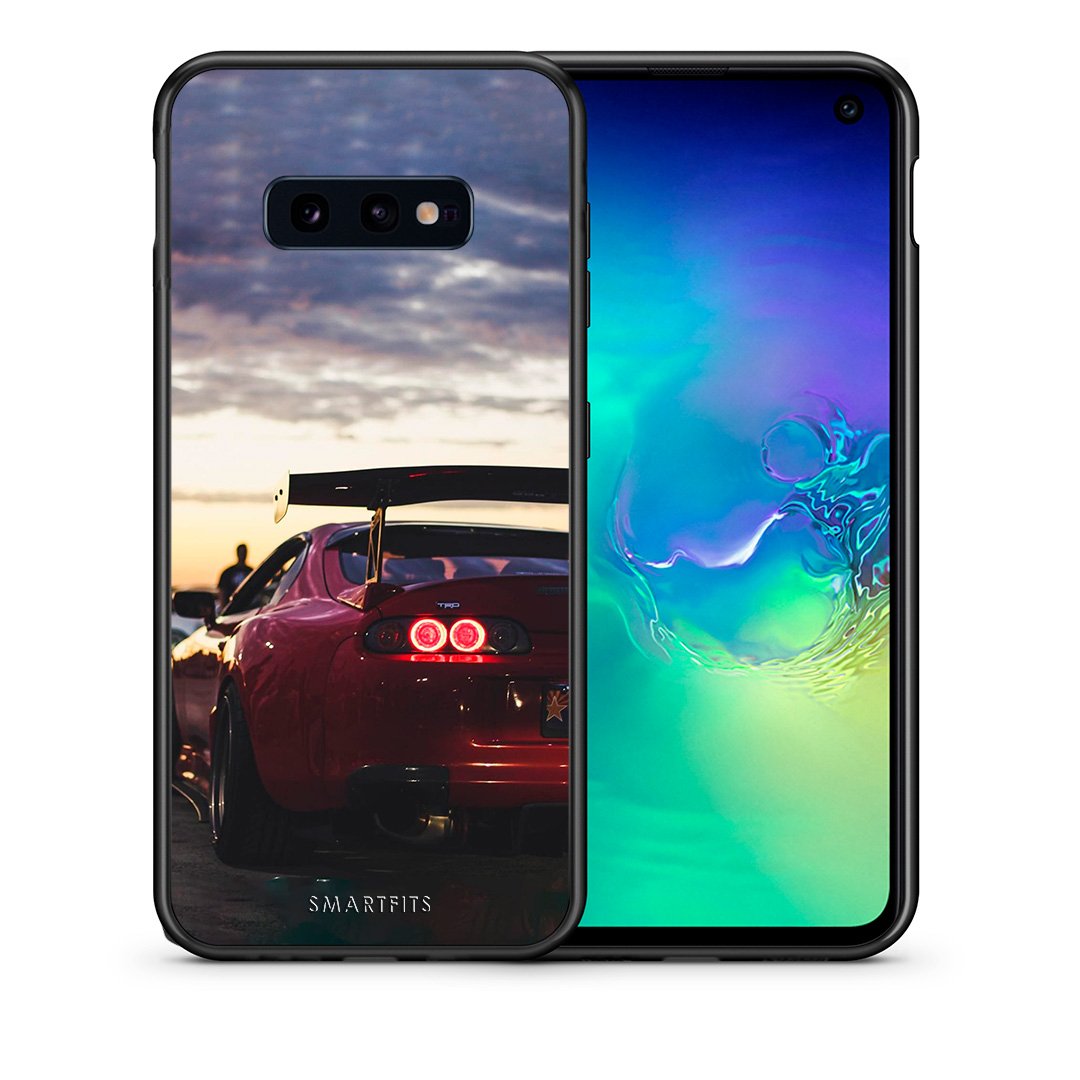 Θήκη Samsung S10e Racing Supra από τη Smartfits με σχέδιο στο πίσω μέρος και μαύρο περίβλημα | Samsung S10e Racing Supra case with colorful back and black bezels