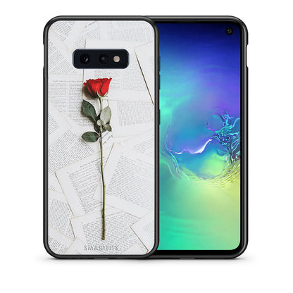 Θήκη Samsung S10e Red Rose από τη Smartfits με σχέδιο στο πίσω μέρος και μαύρο περίβλημα | Samsung S10e Red Rose case with colorful back and black bezels