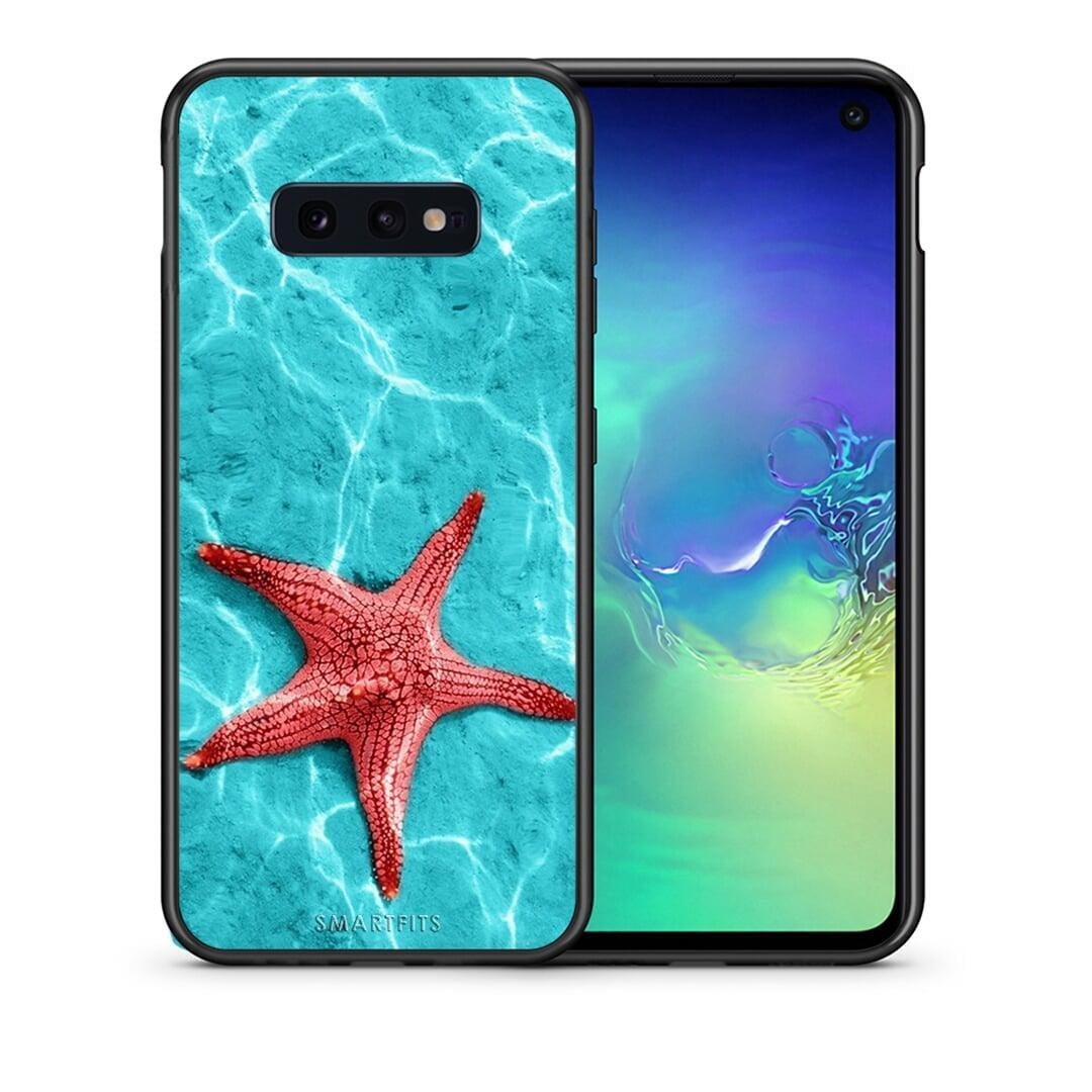 Θήκη Samsung S10e Red Starfish από τη Smartfits με σχέδιο στο πίσω μέρος και μαύρο περίβλημα | Samsung S10e Red Starfish case with colorful back and black bezels