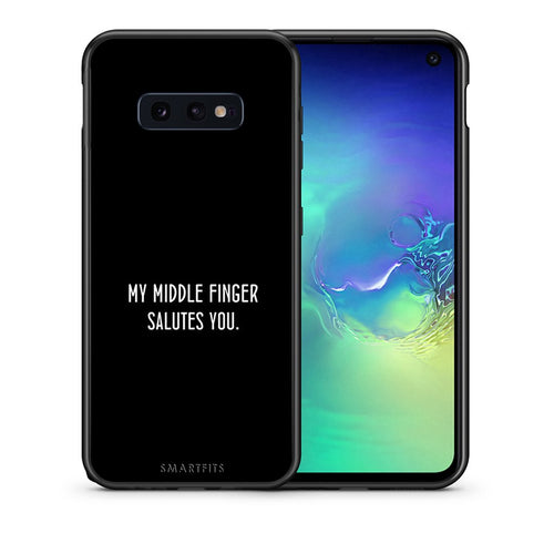 Θήκη Samsung S10e Salute από τη Smartfits με σχέδιο στο πίσω μέρος και μαύρο περίβλημα | Samsung S10e Salute case with colorful back and black bezels