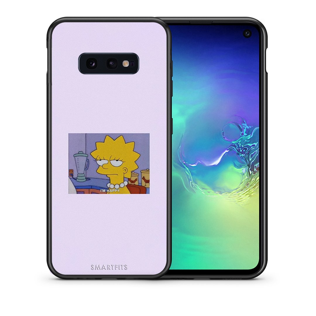 Θήκη Samsung S10e So Happy από τη Smartfits με σχέδιο στο πίσω μέρος και μαύρο περίβλημα | Samsung S10e So Happy case with colorful back and black bezels