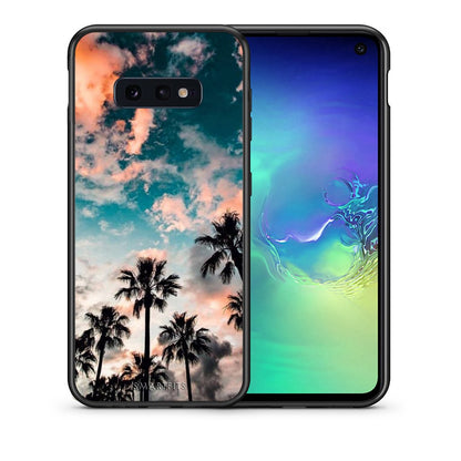 Θήκη Samsung S10e Sky Summer από τη Smartfits με σχέδιο στο πίσω μέρος και μαύρο περίβλημα | Samsung S10e Sky Summer case with colorful back and black bezels
