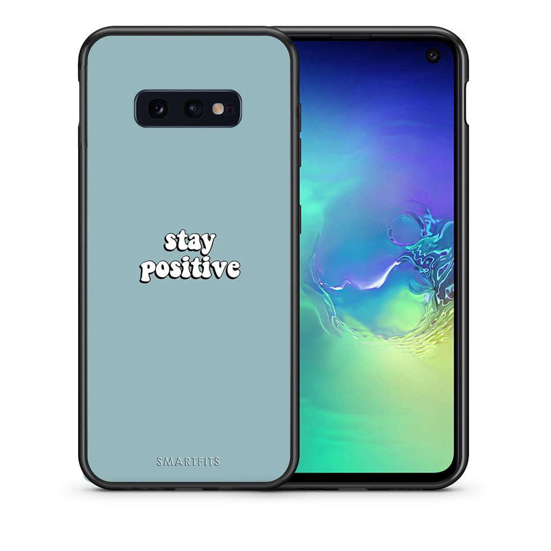 Θήκη Samsung S10e Positive Text από τη Smartfits με σχέδιο στο πίσω μέρος και μαύρο περίβλημα | Samsung S10e Positive Text case with colorful back and black bezels