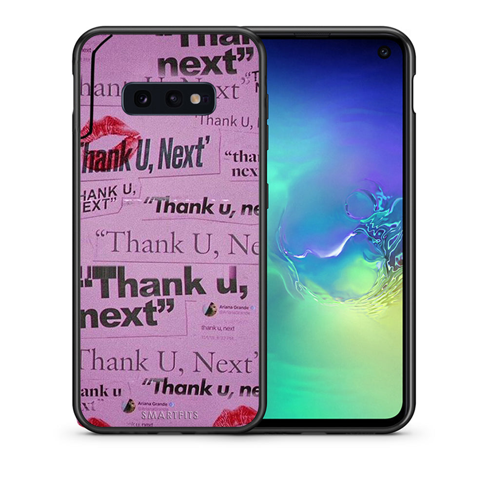 Θήκη Αγίου Βαλεντίνου Samsung S10e Thank You Next από τη Smartfits με σχέδιο στο πίσω μέρος και μαύρο περίβλημα | Samsung S10e Thank You Next case with colorful back and black bezels