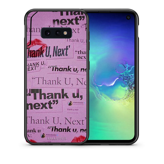 Θήκη Αγίου Βαλεντίνου Samsung S10e Thank You Next από τη Smartfits με σχέδιο στο πίσω μέρος και μαύρο περίβλημα | Samsung S10e Thank You Next case with colorful back and black bezels