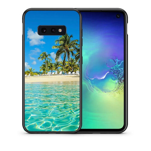 Θήκη Samsung S10e Tropical Vibes από τη Smartfits με σχέδιο στο πίσω μέρος και μαύρο περίβλημα | Samsung S10e Tropical Vibes case with colorful back and black bezels