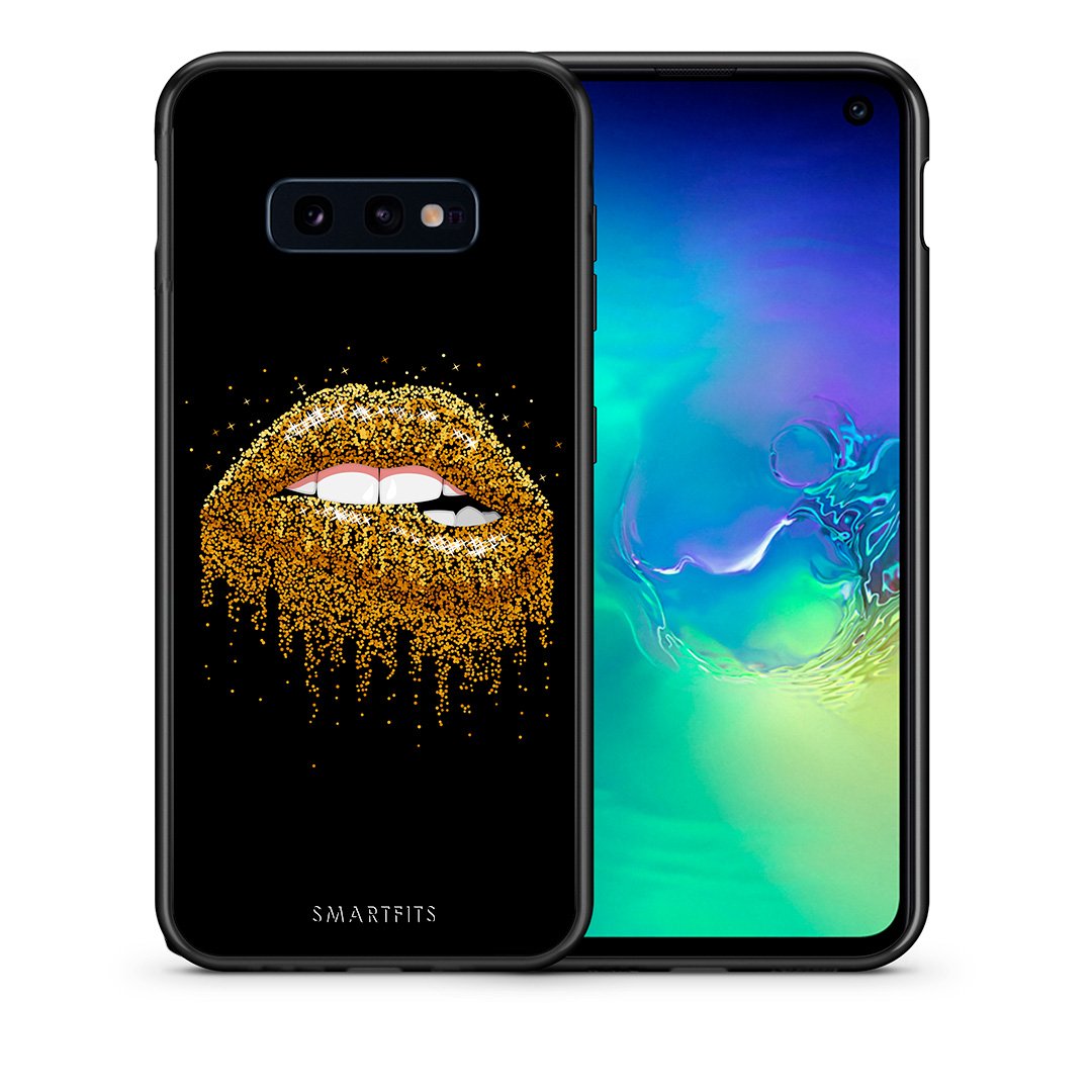 Θήκη Samsung S10e Golden Valentine από τη Smartfits με σχέδιο στο πίσω μέρος και μαύρο περίβλημα | Samsung S10e Golden Valentine case with colorful back and black bezels