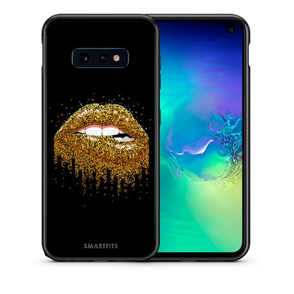 Θήκη Samsung S10e Golden Valentine από τη Smartfits με σχέδιο στο πίσω μέρος και μαύρο περίβλημα | Samsung S10e Golden Valentine case with colorful back and black bezels