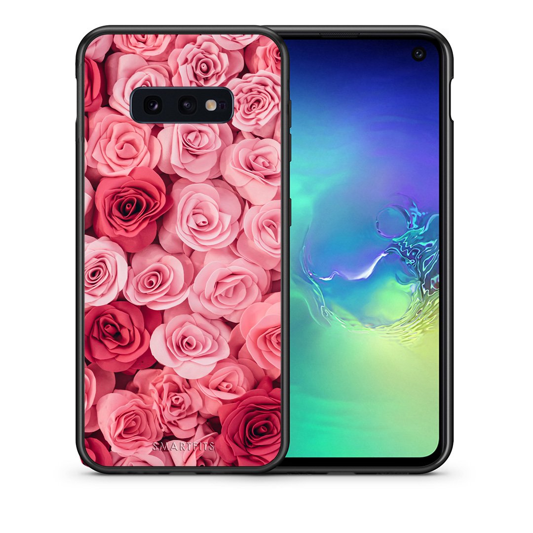 Θήκη Samsung S10e RoseGarden Valentine από τη Smartfits με σχέδιο στο πίσω μέρος και μαύρο περίβλημα | Samsung S10e RoseGarden Valentine case with colorful back and black bezels