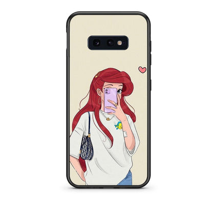 samsung s10e Walking Mermaid Θήκη από τη Smartfits με σχέδιο στο πίσω μέρος και μαύρο περίβλημα | Smartphone case with colorful back and black bezels by Smartfits