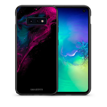 Θήκη Samsung S10e Pink Black Watercolor από τη Smartfits με σχέδιο στο πίσω μέρος και μαύρο περίβλημα | Samsung S10e Pink Black Watercolor case with colorful back and black bezels